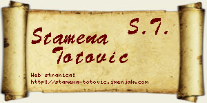 Stamena Totović vizit kartica